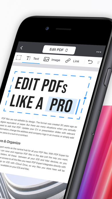 Мобильный интерфейс PDF Expert на iPhone