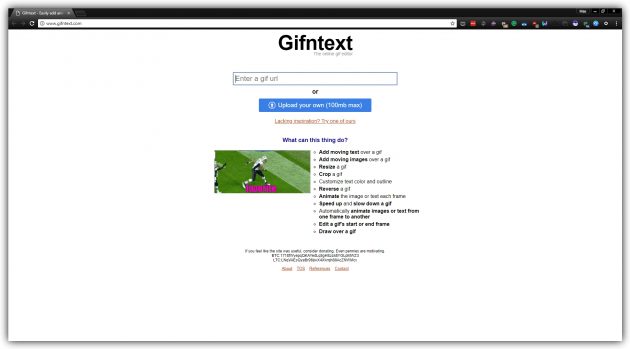 Редактор Gifntext для добавления текста к GIF