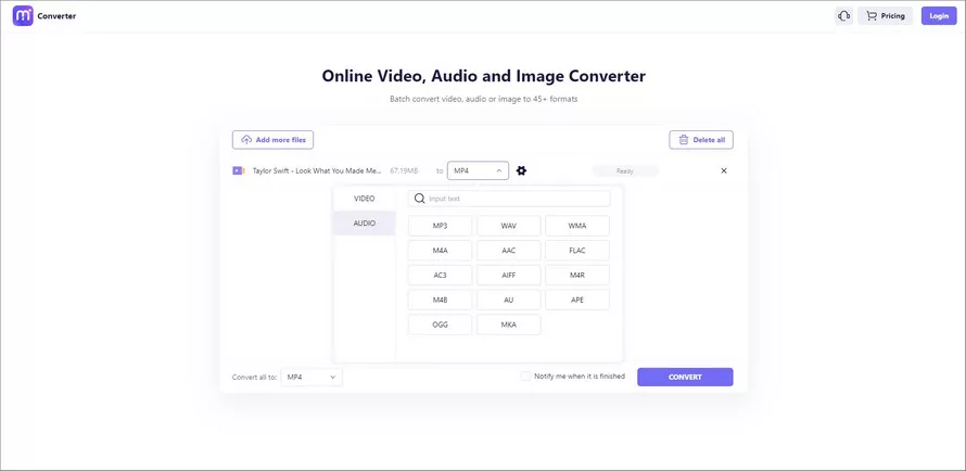 Интерфейс Media.io