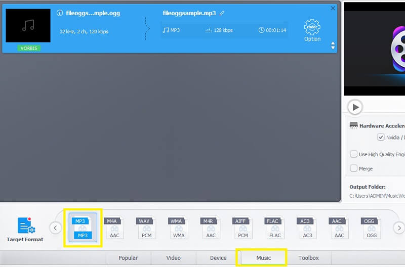 Импорт OGG в VideoProc Converter