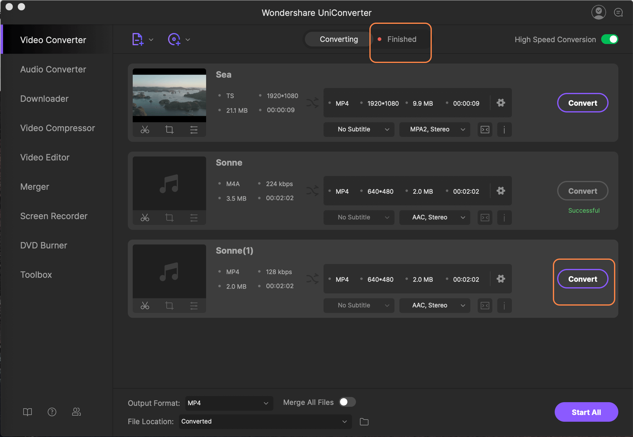 Wondershare UniConverter на Mac: процесс преобразования видео в MP4