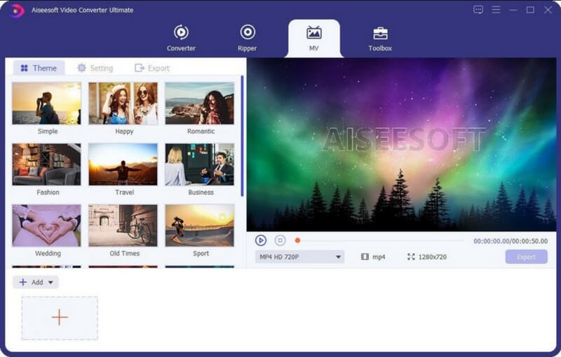 Интерфейс Aiseesoft Video Converter Ultimate для фотомонтажа