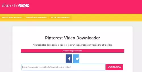 Поле ExpertsPHP для вставки ссылки Pinterest