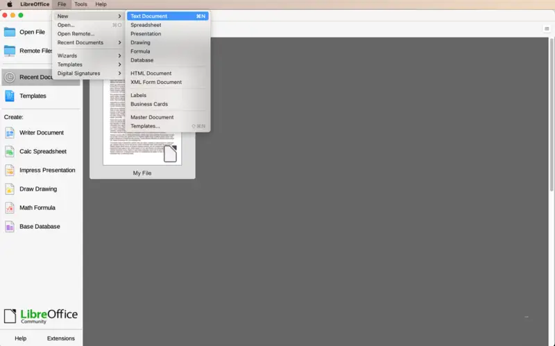 Документ LibreOffice перед экспортом в PDF