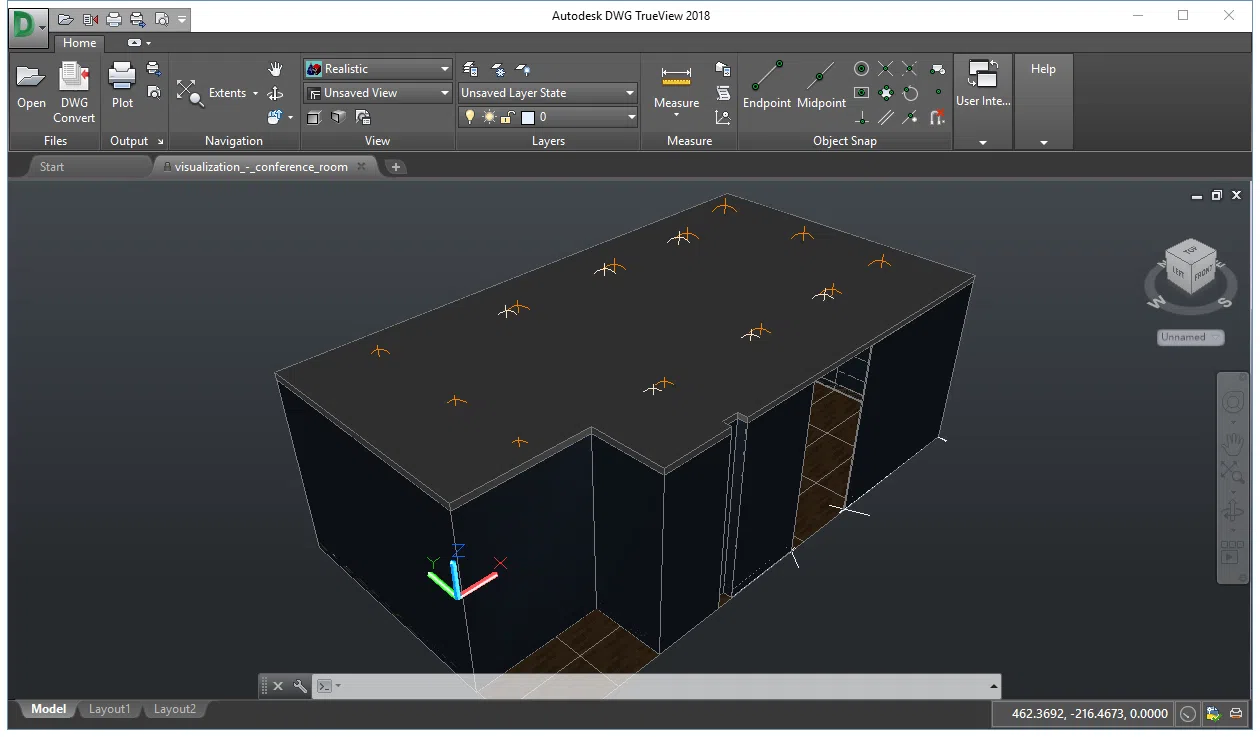 Интерфейс Autodesk DWG TrueView с открытым чертежом