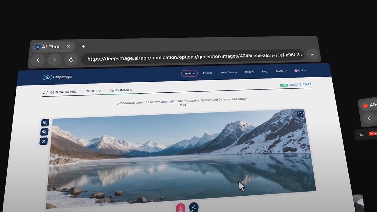 Интерфейс Deep Image с параметрами обработки