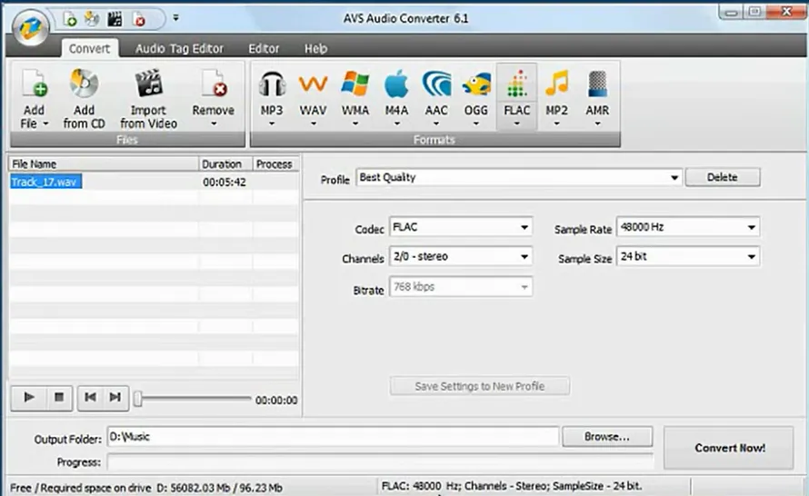 Интерфейс AVS Audio Converter