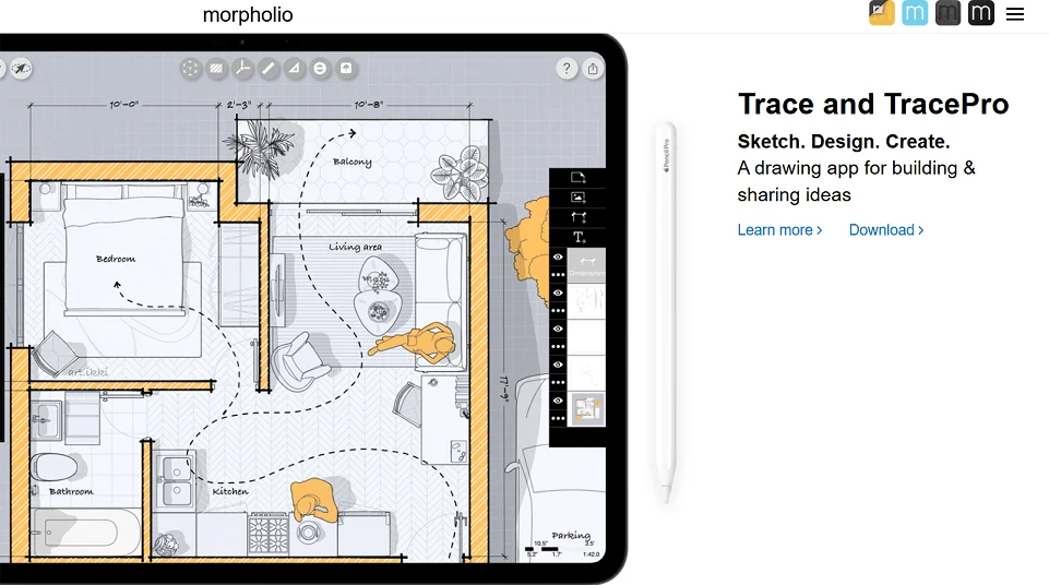 Интерфейс Morpholio Board с интерьерным мудбордом