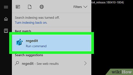 Запуск Regedit из результатов поиска