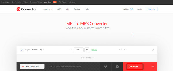 Запуск конвертации в Convertio