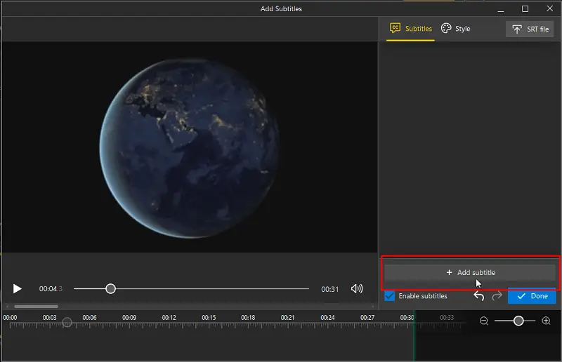 Добавление субтитров в Icecream Video Editor