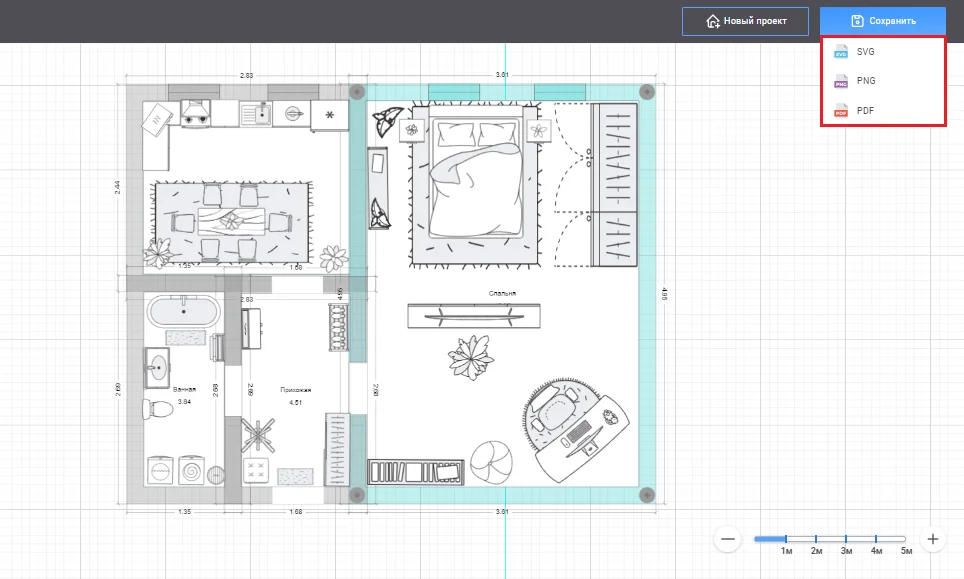 Сохранение проекта в SVG, PNG и PDF в Flat Planner