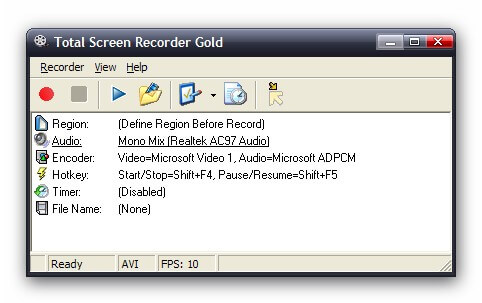 Total Screen Recorder: архивный интерфейс, изображение 1
