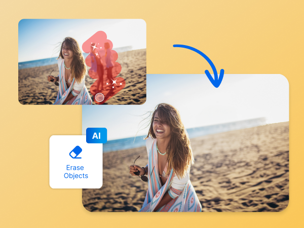 Удаление объекта инструментом Erase Objects в InPixio Photo Studio