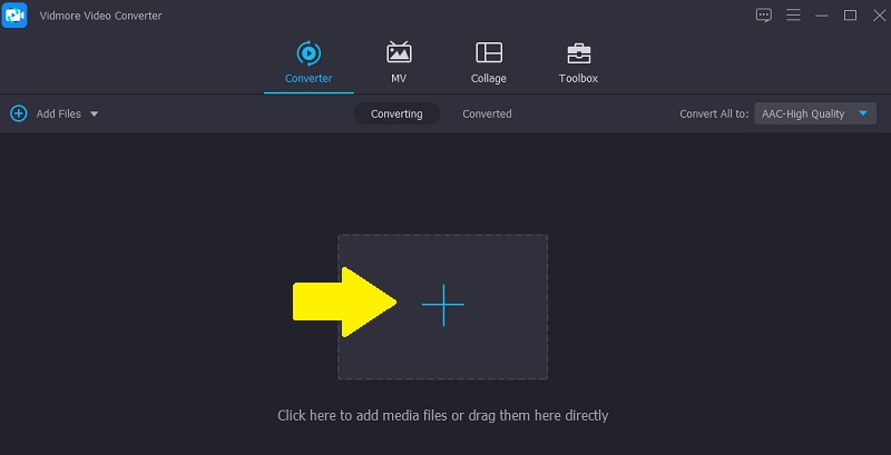 Добавление AIFF в Vidmore Video Converter