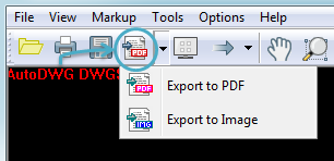 Кнопка Export to PDF в интерфейсе DWGSee