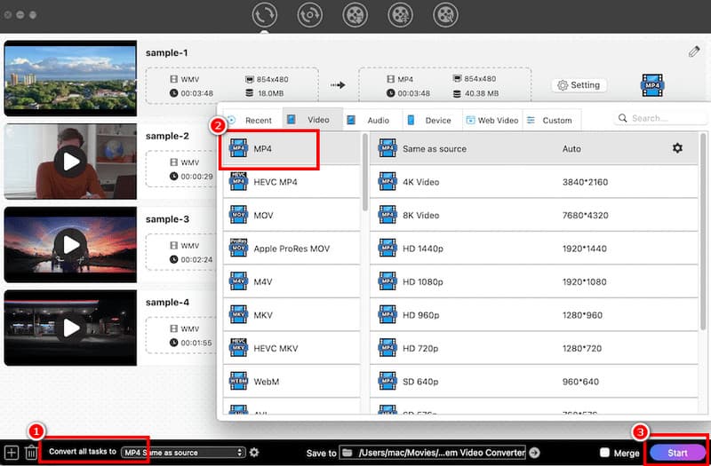 Интерфейс Cisdem Video Converter для WMV в MP4