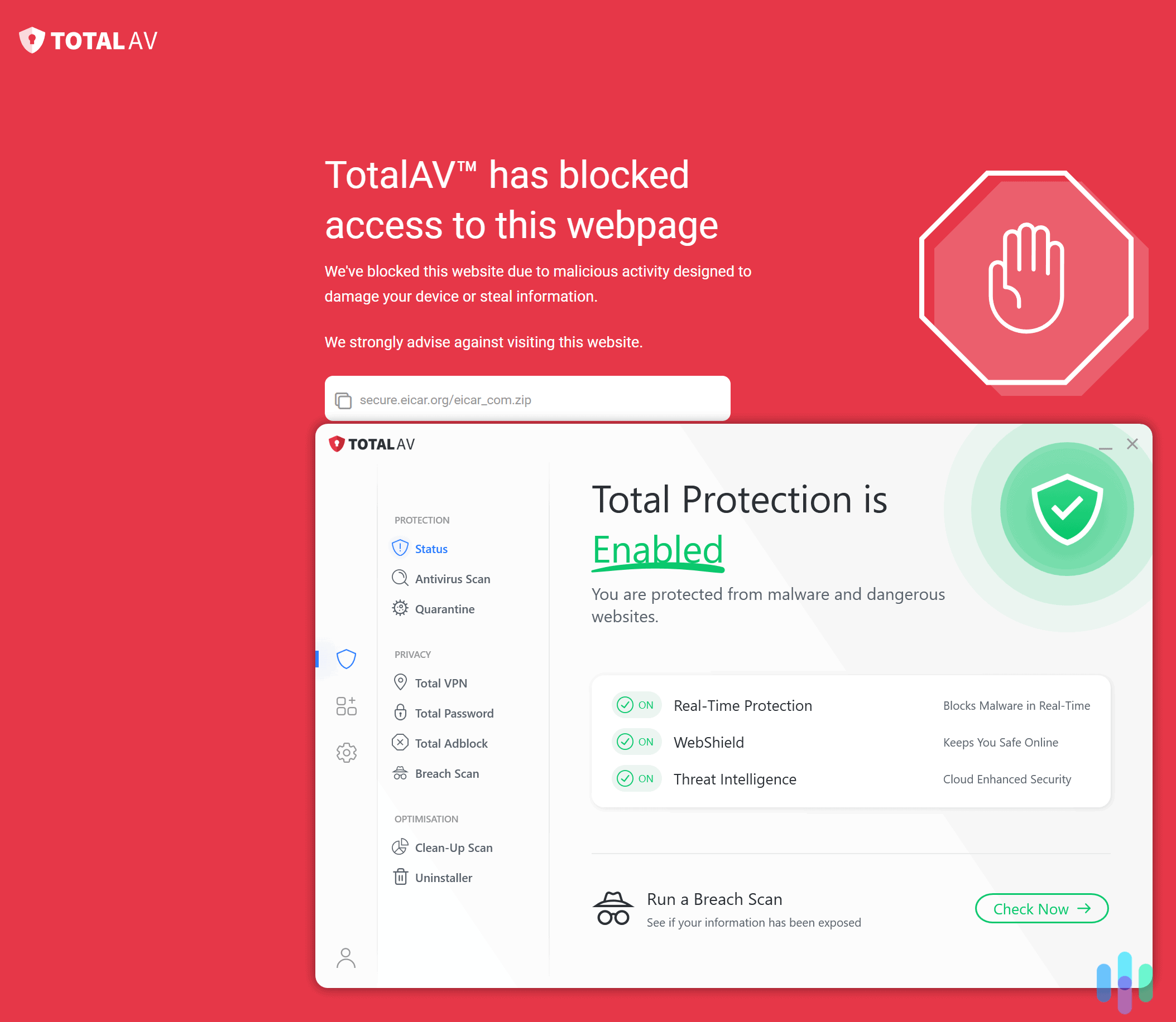 Интерфейс TotalAV