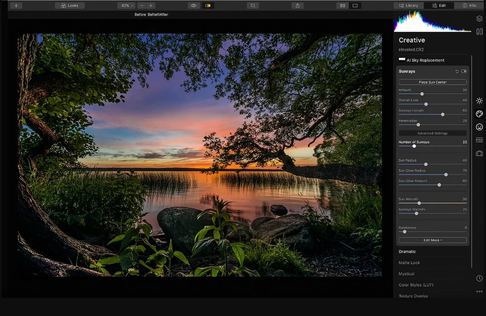 Интерфейс Luminar AI