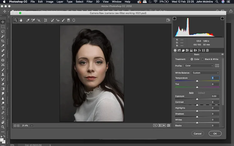 Открытый NEF в Adobe Camera Raw
