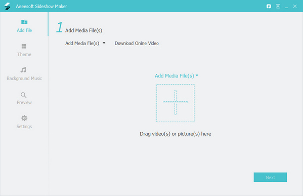 Aiseesoft Slideshow Maker: добавление медиа