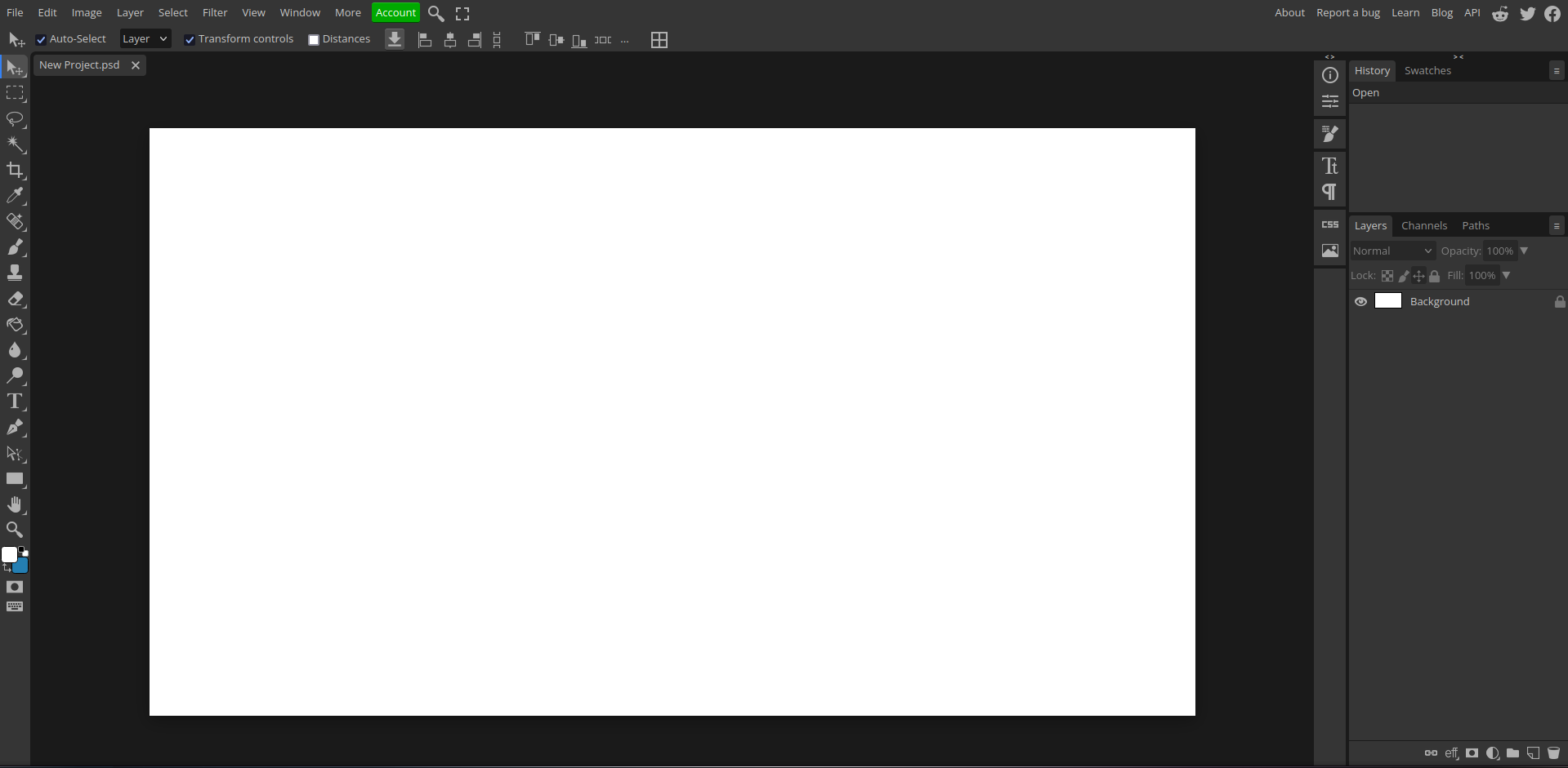 Интерфейс Photopea с панелью Layers для работы со слоями и масками