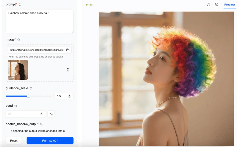 Интерфейс или пример рабочего процесса Seedream