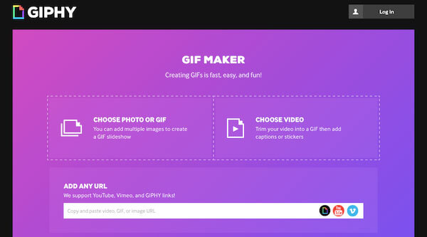 Интерфейс GIPHY GIF Maker для загрузки видео