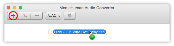 Добавление FLAC-файлов в MediaHuman Audio Converter