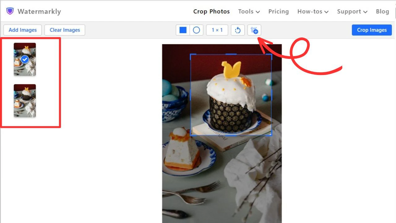 Создание нескольких вариантов кадра в Watermarkly