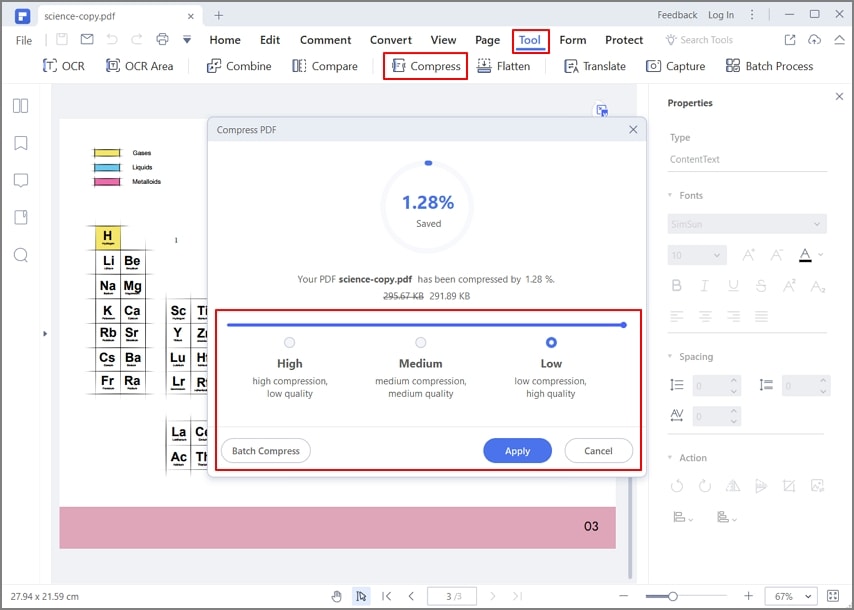 Сжатие PDF в PDFelement