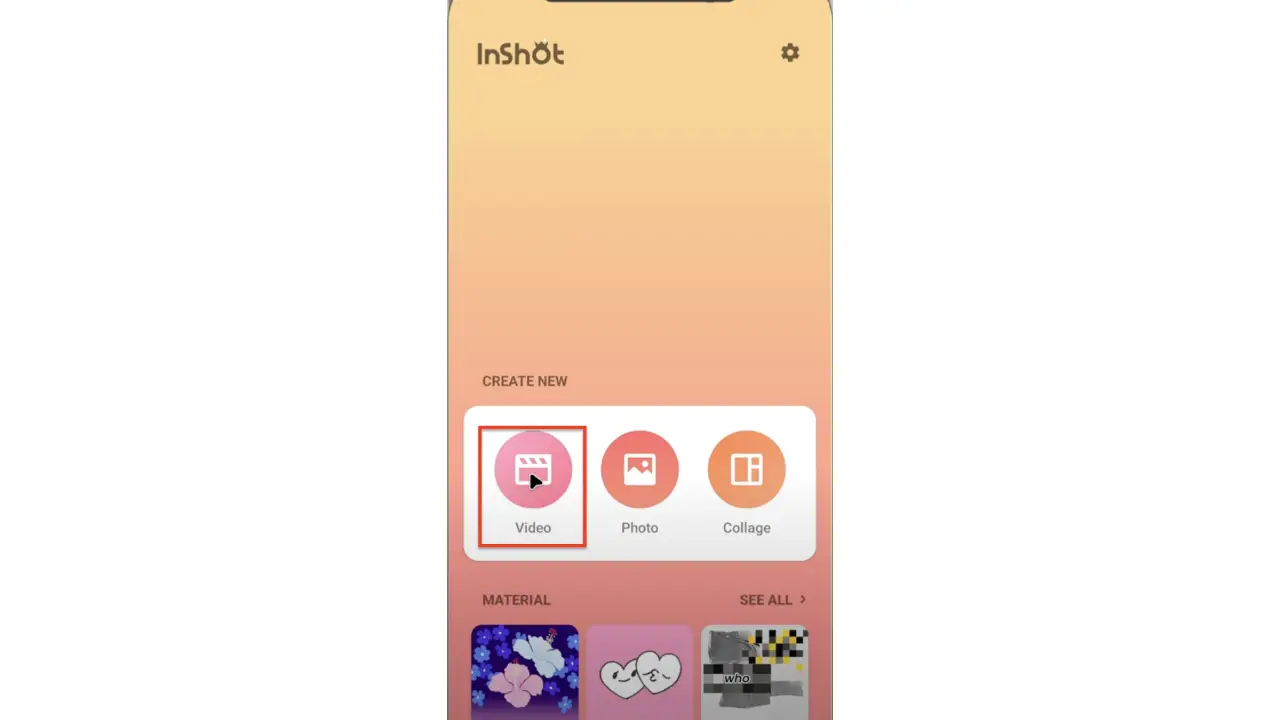 Импорт видео в InShot