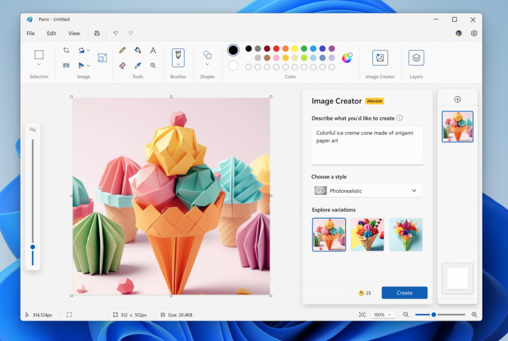 Image Creator в Microsoft Paint