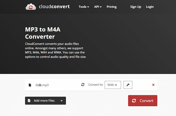 Интерфейс CloudConvert