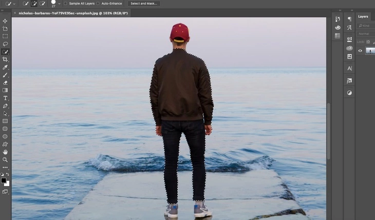 Photoshop: автоматическое выделение человека