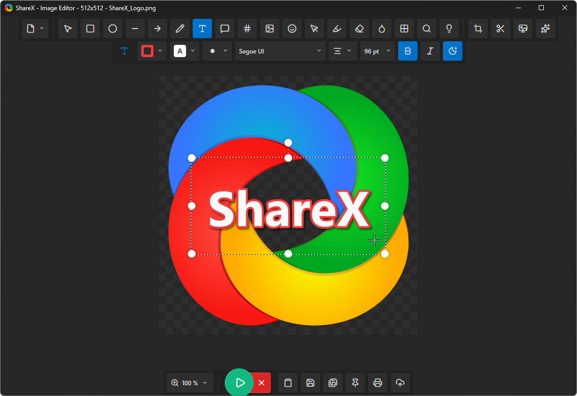 Редактор изображений ShareX с инструментами аннотаций