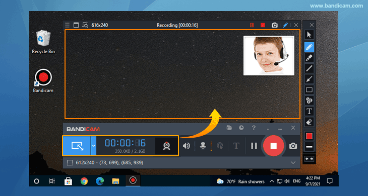 Интерфейс Bandicam