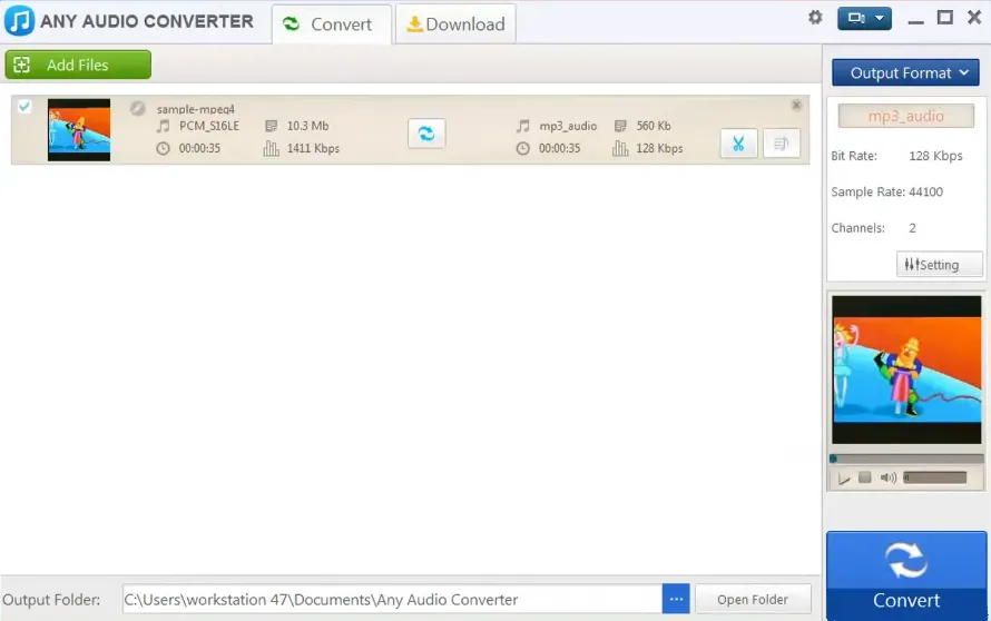 Интерфейс Any Audio Converter