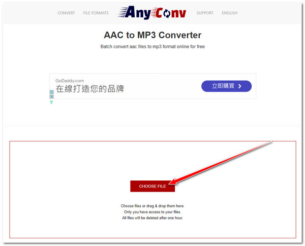 AnyConv с импортом AAC файла