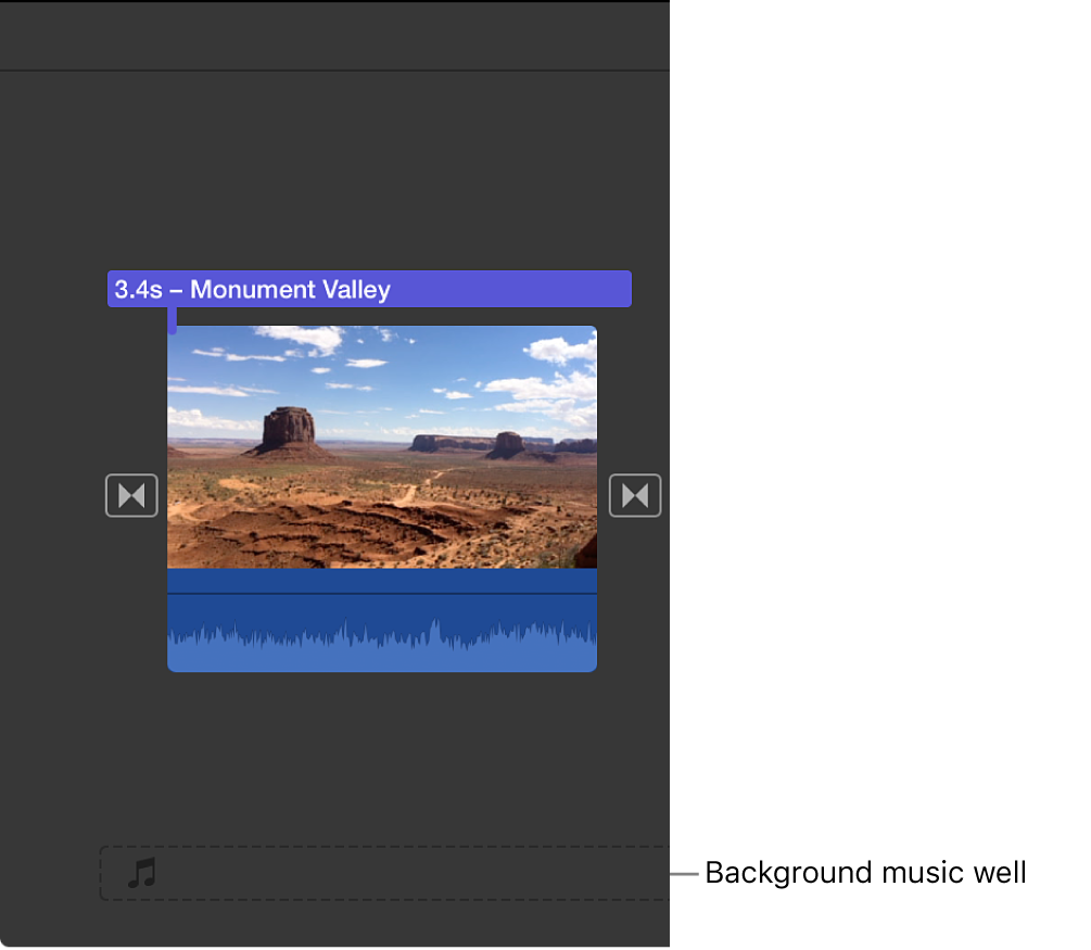 Настройка громкости и затухания в iMovie