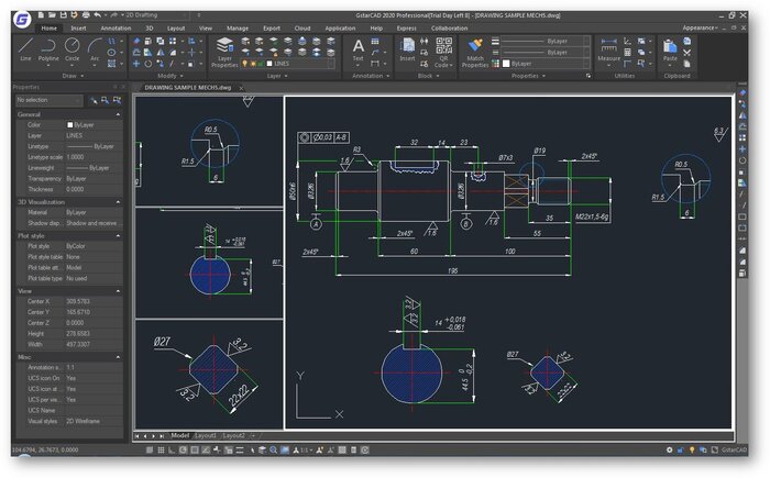 Интерфейс GstarCAD