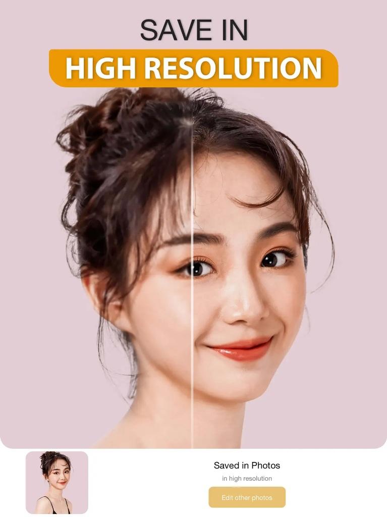 Сохранение результата в высоком разрешении в Perfect365