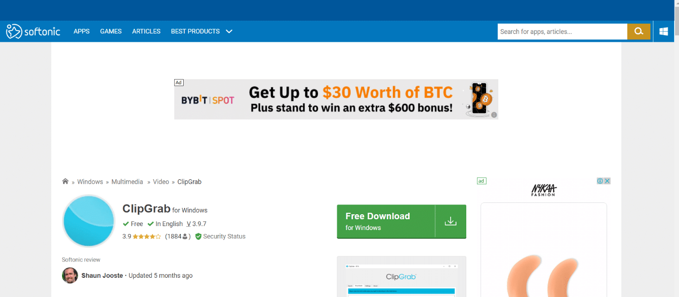 Окно ClipGrab с полем URL и параметрами загрузки