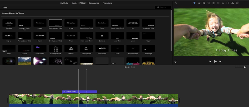 Интерфейс iMovie
