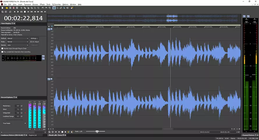 Интерфейс Sound Forge