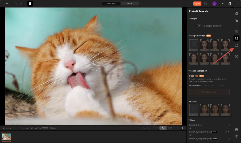 Инструмент Crop and Rotate в AirBrush Studio