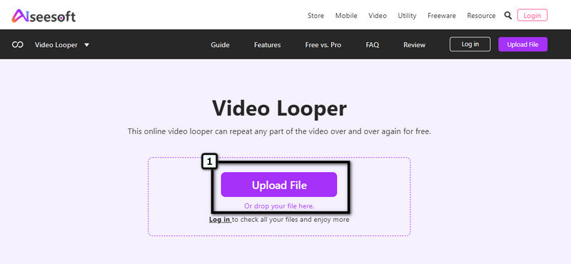 Aiseesoft Video Looper: окно загрузки исходного видео