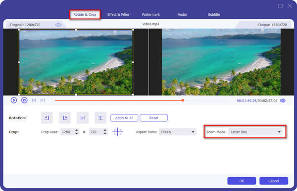 Aiseesoft Video Converter Ultimate: Rotate & Crop и Zoom Mode