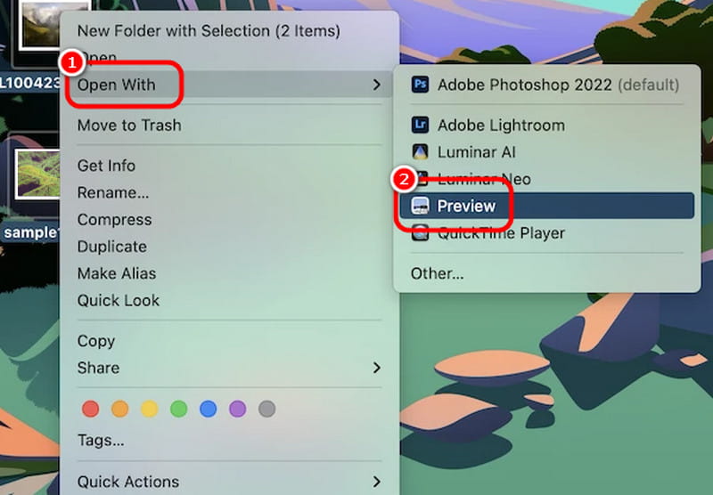 Открытие RAW-файла через Preview на Mac