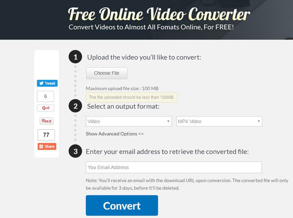 AnyMP4 Free Online Video Converter